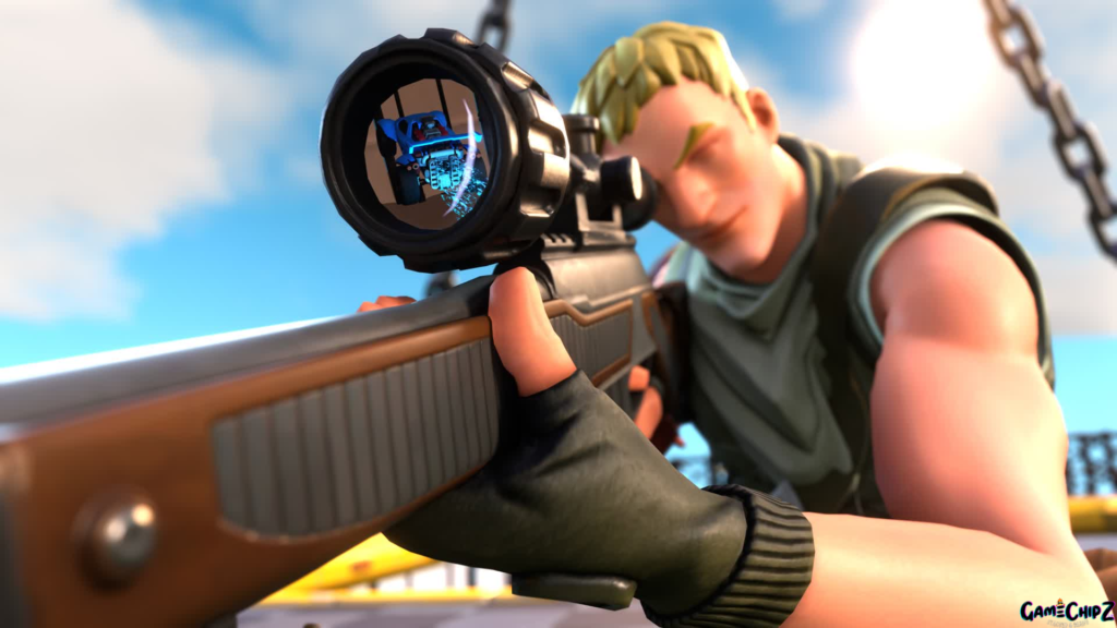 aiming with a sniper in Fortnite